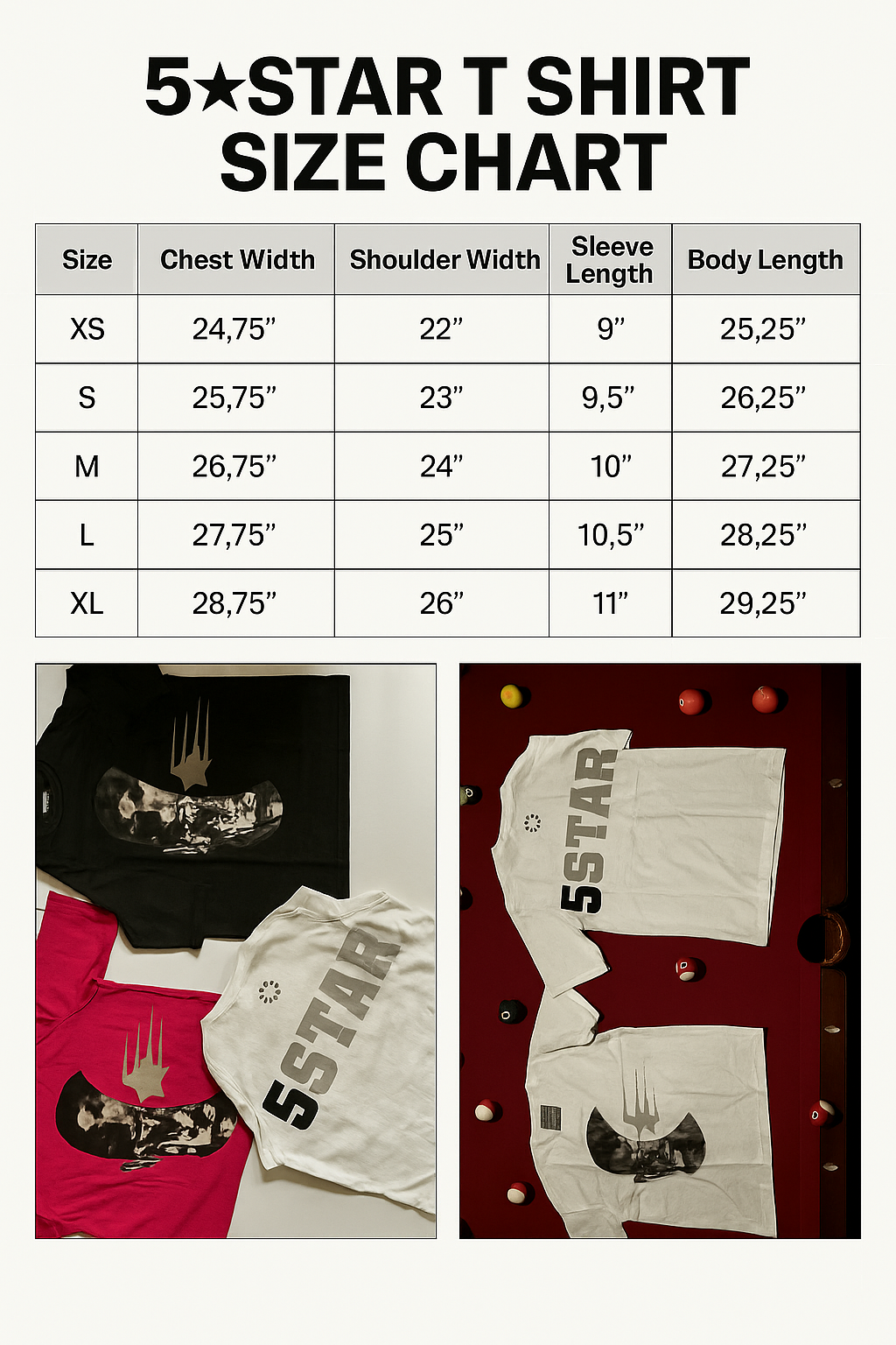 5Star Oversized Shirt Set (only shirts)